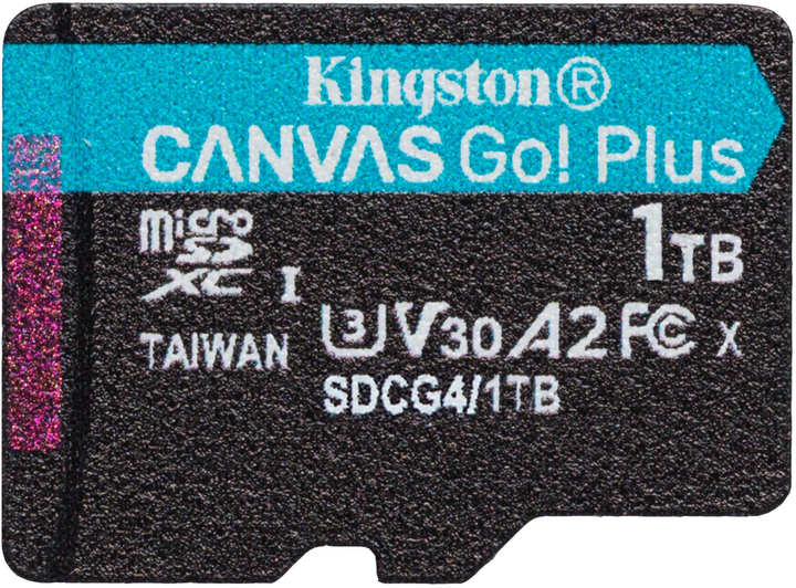 Karta pamięci Kingston microSDXC 1TB Canvas Go! Plus G4 Class 10 UHS-I U3 V30 A2 (SDCG4/1TBSP) - obraz 1