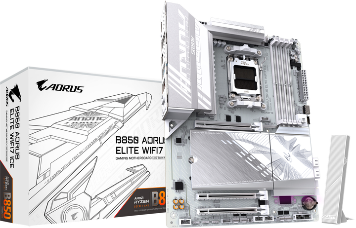 Материнська плата Gigabyte B850 AORUS ELITE WIFI7 ICE (sAM5, AMD B850, PCI-Ex16) - зображення 5