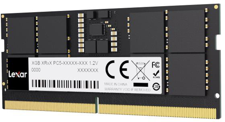 Pamięć RAM Lexar DDR5-5600 32768MB SO-DIMM Black (LD5S32G56C46ST-BGS) - obraz 2