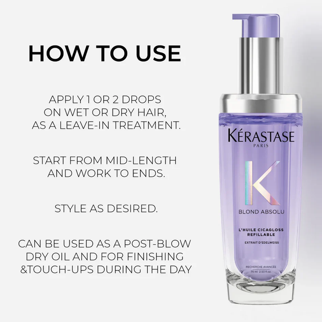 Олія Kerastase Blond Absolu Cicagloss Refillable для волосся блонд 75 мл (3474637219536) - зображення 4