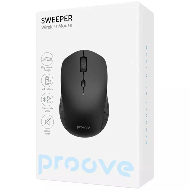 Беспроводная игровая мышь Proove Sweeper ВТ5.0, 2.4G, 6 кнопок, 1600DPI, безшумная white - изображение 6