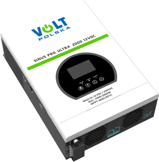 Сонячний інвертор Volt Polska SINUS PRO ULTRA 2000 2 кВА (1 кВт) 1-фазний (5904100450749) - зображення 2