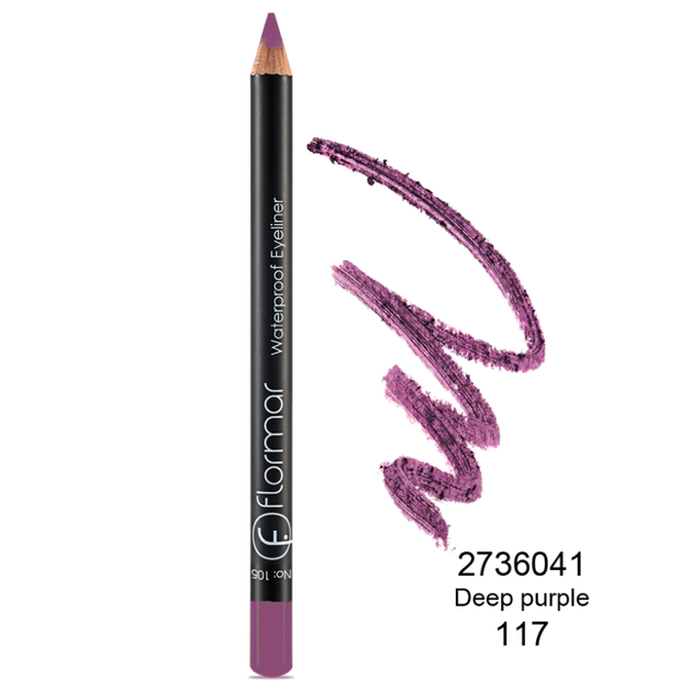 Водостійкий олівець для очей Flormar Waterproof Eyeliner № 117 Deep Purple (Пурпурний) - зображення 2