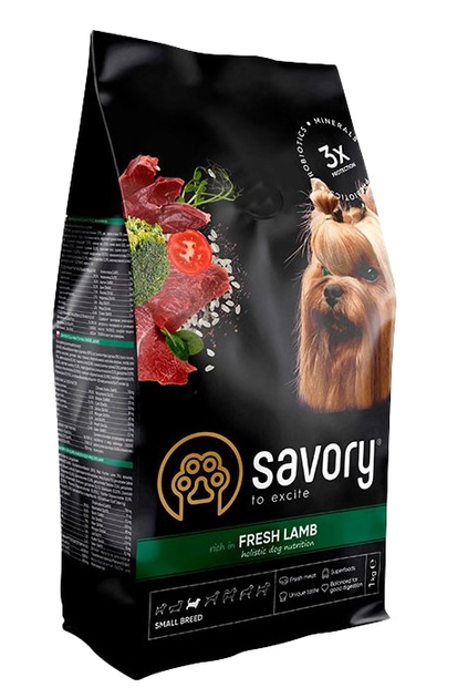 Sucha karma dla psów małych ras Savory Small Breed Fresh Lamb 1 kg (4820232630310) - obraz 1