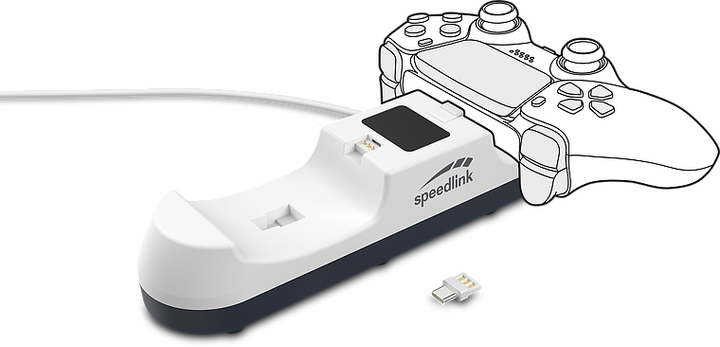 Ładowarka USB Speedlink Jazz do PS5 Biała (SL-460001-WE) - obraz 3
