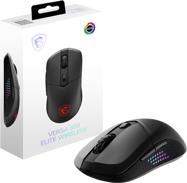 Mysz MSI VERSA 300 ELITE W Wireless/Bluetooth/USB Black (VERSA 300 ELITE W) - obraz 5