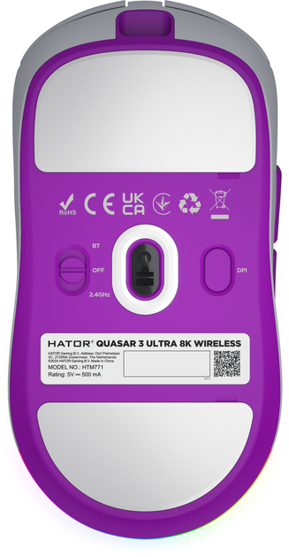 Mysz HATOR Quasar 3 Ultra 8K Wireless White (HTM771) - obraz 7