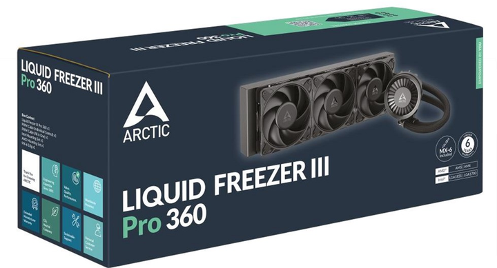 Chłodzenie wodne Arctic Liquid Freezer III Pro 360 Black (ACFRE00180A) - obraz 6