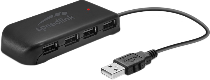 Koncentrator SPEEDLINK SNAPPY EVO USB Hub 7 port Active USB 2.0 Black (SL-140005-BK) - obraz 1
