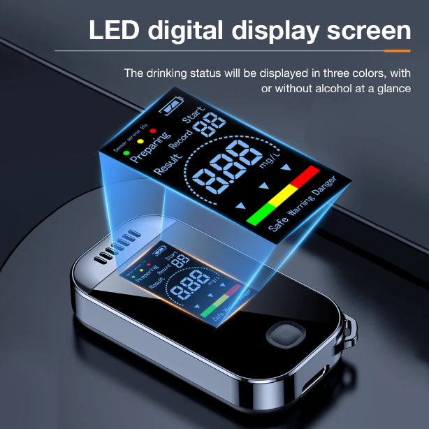 Цифровой алкотестер с LCD-дисплеем, бесконтактный, встроенный аккумулятор - изображение 6