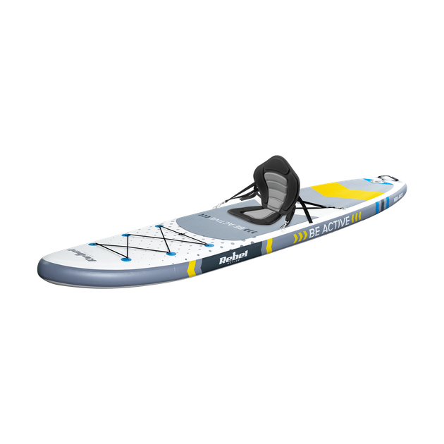 Надувна дошка Rebel SUP з сидінням для плавання, RBA-4501WH 350 см біло-сіра - изображение 3