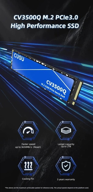 SSD диск CUSU SSD CV3500Q 512Gb 3650/2700Mb/s SSD M.2 NVMe 2280