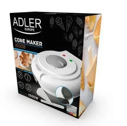 Вафельниця Adler AD 3038 для тонких вафель, 1500 Вт, 18 см, білий - изображение 8