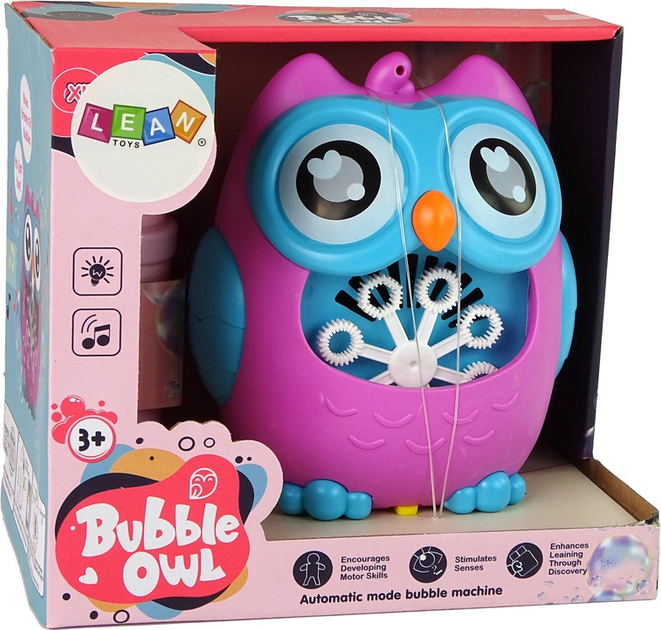 Maszynka do baniek mydlanych LEAN Toys Sowa Różowa 15703 (5905679072219) - obraz 1