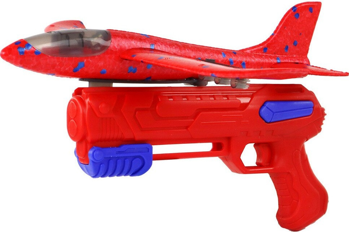 Maszynka do baniek mydlanych LEAN Toys Samolot-pistolet Czerwony 15984 (5905679075302) - obraz 3