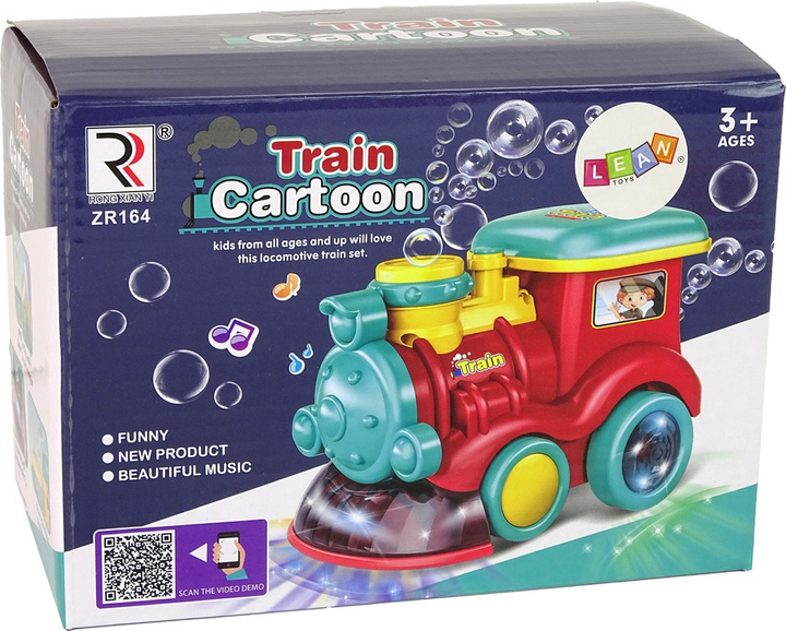 Maszynka do baniek mydlanych LEAN Toys Lokomotywa Czerwona 15143 (5905515355278) - obraz 1