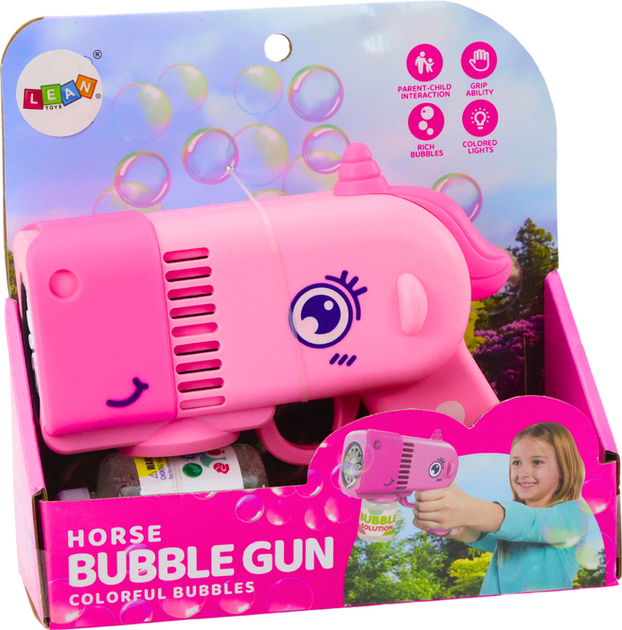 Пістолет для мильних бульбашок LEAN Toys Динозавр Рожевий 18464 (5905991021247) - зображення 1