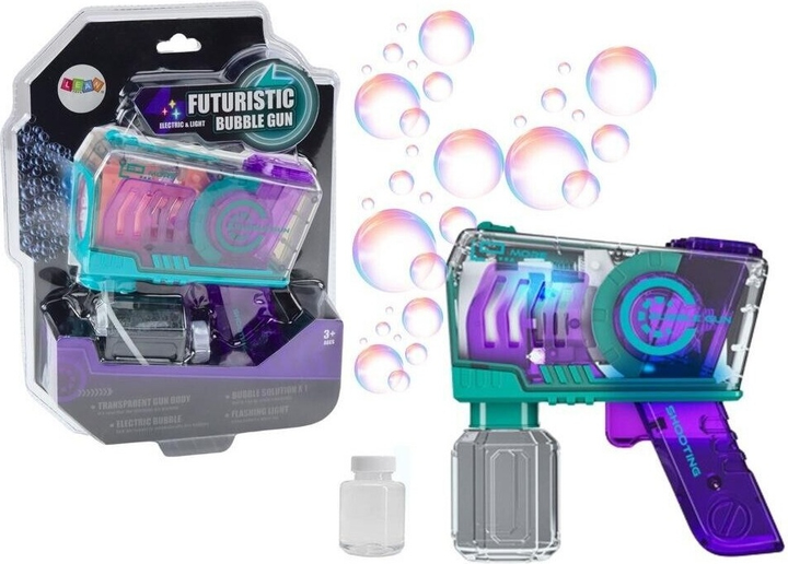 Pistolet do baniek mydlanych LEAN Toys Jasnofioletowy 18462 (5905991021223) - obraz 2