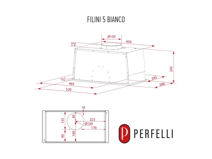 Витяжка вбудована Perfelli DESIGN FILINI 5 BIANCO - изображение 8