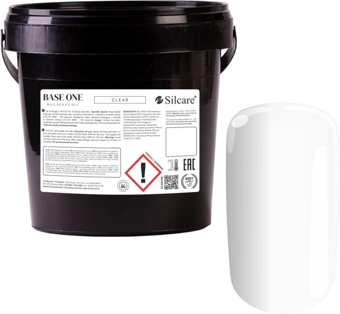 Żel do przedłużania paznokci Silcare Base One Clear 1 kg (5902560554113) - obraz 1