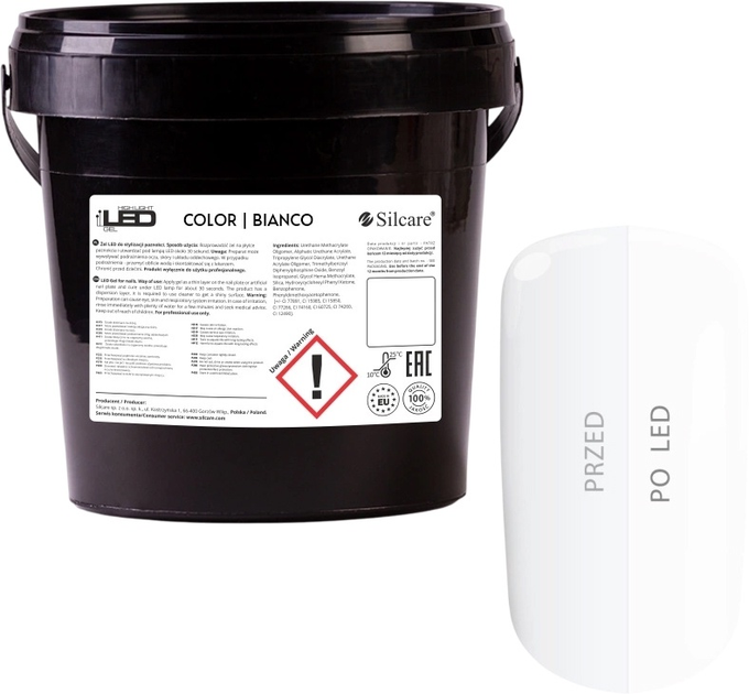 Żel budujący do paznokci Silcare High Light LED Bianco 1 kg (5902560567687) - obraz 1