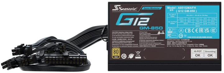 Zasilacz Seasonic G12 GM-850 - obraz 3