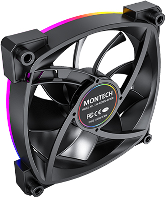 Wentylator Montech AX120 PWM ARGB 120 mm Black (AX120 PWM BLACK) - obraz 3