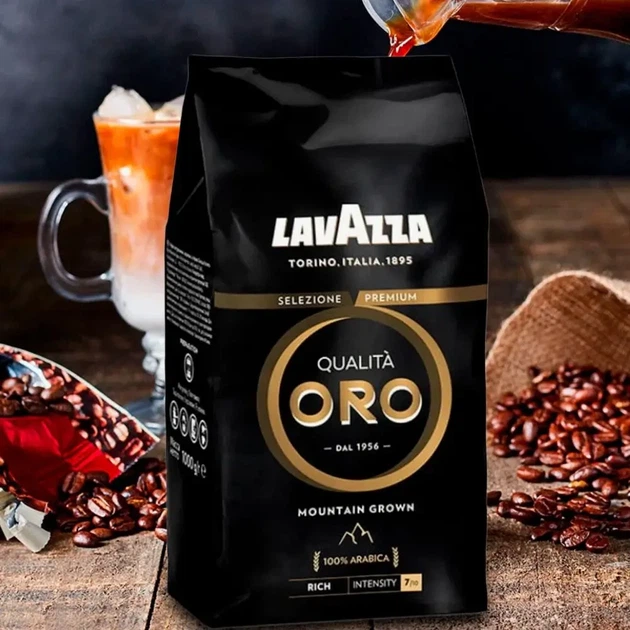 Кава в зернах Lavazza Qualita Oro Mountain Grown 900г Натуральна кава зернова в пачці (33) - изображение 4