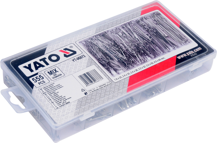 Zawleczki proste Yato zestaw mix rodzajów 555 szt (YT-06873) - obraz 4