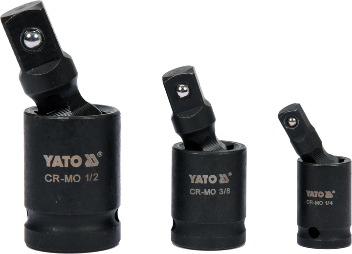 Ударні карданні подовжувачі Yato 1/4" 3/8" 1/2" (YT-10643) - зображення 2