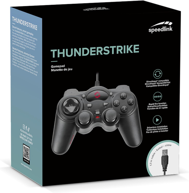 Przewodowy gamepad SPEEDLINK ThunderStrike PC Black (SL-6515-BK) - obraz 5