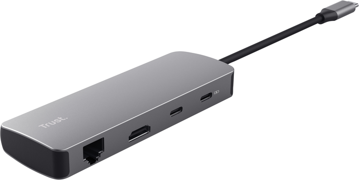 Hub USB Trust Dalyx 8in1 USB-C - USB-A 3.2/USB-A 2.0/2xUSB-C/HDMI/LAN/SD/microSD 0.5 m Gray (TR25672) - obraz 2