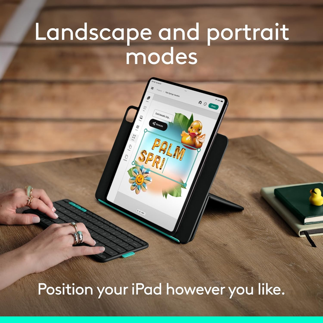 Обкладинка-клавіатура Logitech Flip Folio для Apple iPad Air 13/Pro 13 Graphite (920-013388) - зображення 7