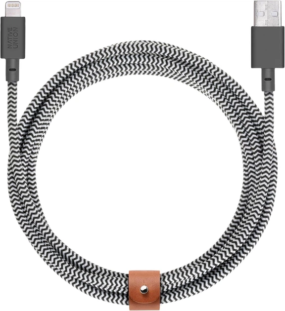 Кабель Lightning Native Union Belt Cable XL Zebra 3 м - изображение 2