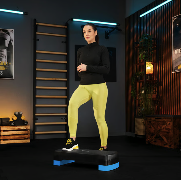 Степ платформа Trex Sport TX-030AS 3 рівнева чорно-блакитна - зображення 5