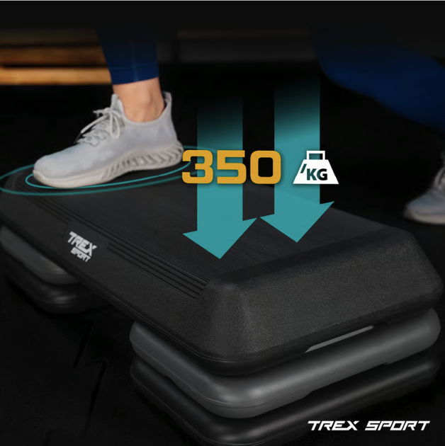 Степ платформа Trex Sport TX-038PAS до аеробіки 3-рівнева чорна - Фото 12 Степ платформа Trex Sport TX-038PAS до аеробіки 3-рівнева чорна - зображення 12