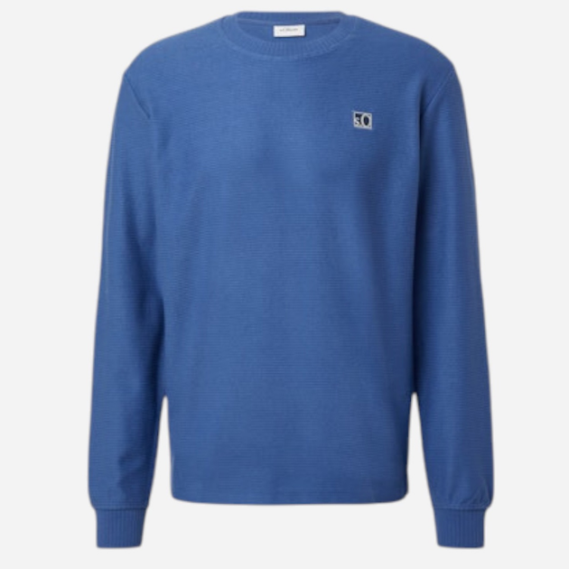 Bluza bez kaptura męska s.Oliver 10.3.11.14.140.2169281-5527 2XL Granatowa (4099978182326) - obraz 4