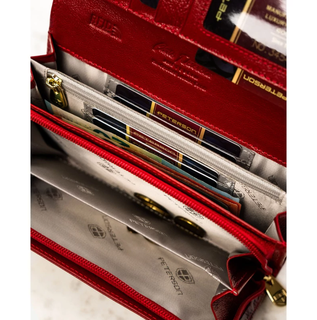Кошелек женский кожаный Peterson PTN 42106-BF-0469 красный - Фото 8 Кошелек женский кожаный Peterson PTN 42106-BF-0469 красный - изображение 8