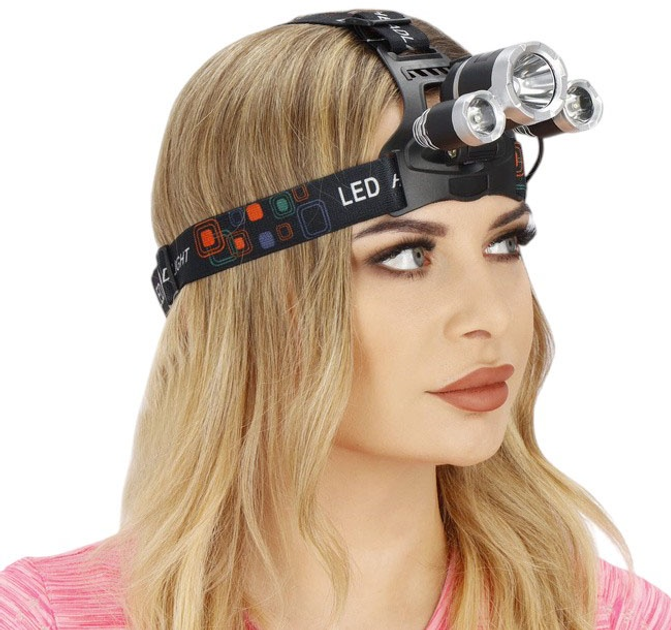 Налобний ліхтар Springos T6 CREE Black (Black ) - зображення 8