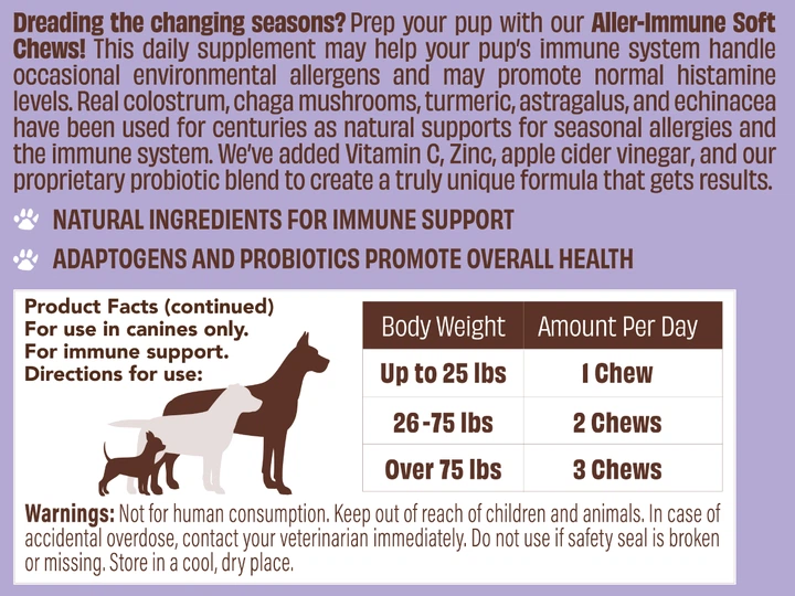 Витаминный комплекс для иммунитета против аллергии Natural Dog Company Aller-Immune 90 шт (ND-IMMX-90) - Фото 2 Витаминный комплекс для иммунитета против аллергии Natural Dog Company Aller-Immune 90 шт (ND-IMMX-90) - изображение 2