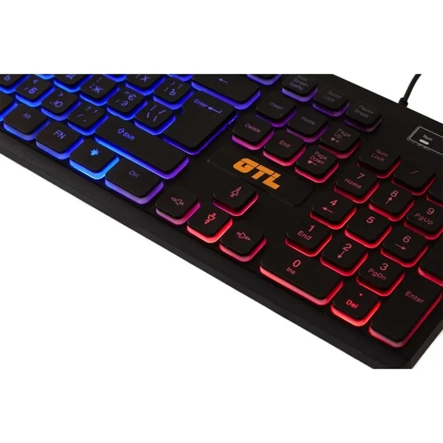Клавіатура GTL KB7269-5-1 Gaming Black, USB, RGB підсвічування - Фото 4 Клавіатура GTL KB7269-5-1 Gaming Black, USB, RGB підсвічування - зображення 4