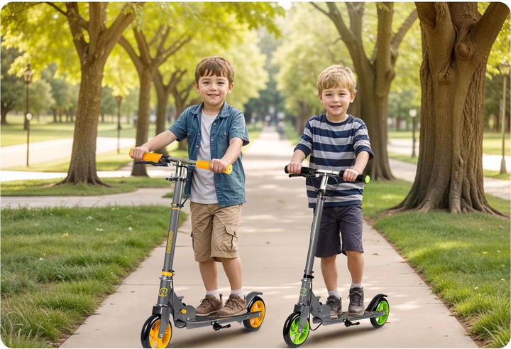 Hulajnoga dziecięca Ricokids Kodi Szaro-zielona (5903890619718) - obraz 11