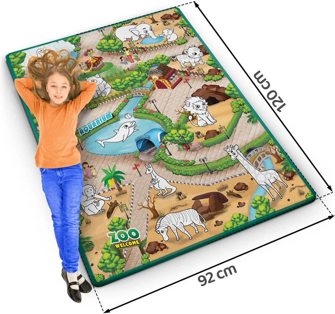 Mata piankowa do kolorowania Ricokids zwijana 120 x 92 x 0.3 cm RK-344 734400 Zielona (5903890615994) - obraz 10