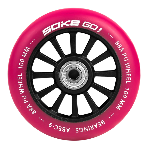 Kolka do hulajnogi Soke 100 mm rubinowe 2 szt. 803003 (5903890607746) - obraz 5
