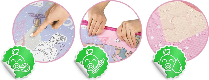 Mata piankowa do kolorowania Ricokids zwijana 120 x 92 x 0.3 cm RK-344 734401 Różowa (5903890616007) - obraz 3