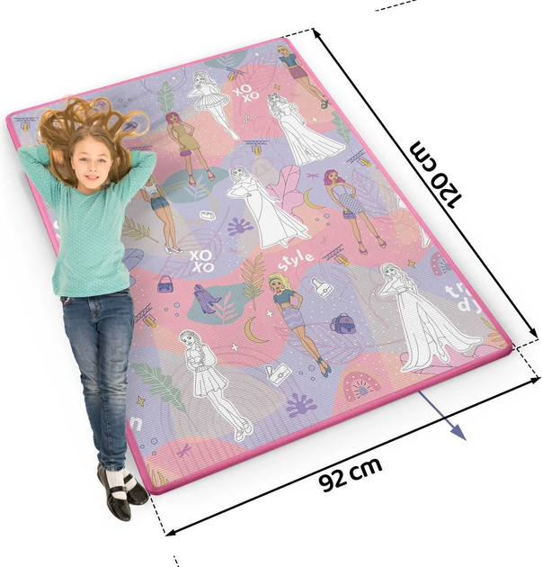 Mata piankowa do kolorowania Ricokids zwijana 120 x 92 x 0.3 cm RK-344 734401 Różowa (5903890616007) - obraz 9