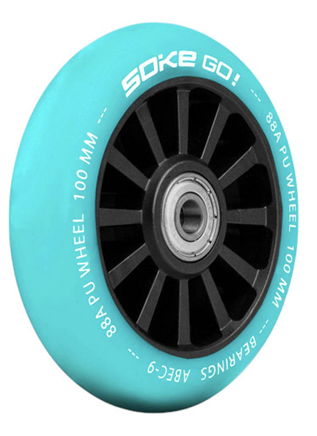 Kolka do hulajnogi Soke 100 mm turkusowe 2 szt. 803002 (5903890607739) - obraz 2