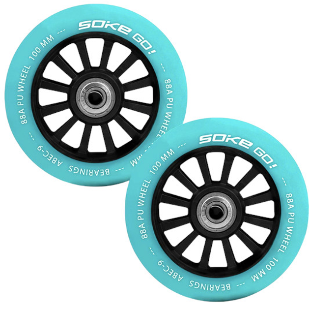 Kolka do hulajnogi Soke 100 mm turkusowe 2 szt. 803002 (5903890607739) - obraz 4
