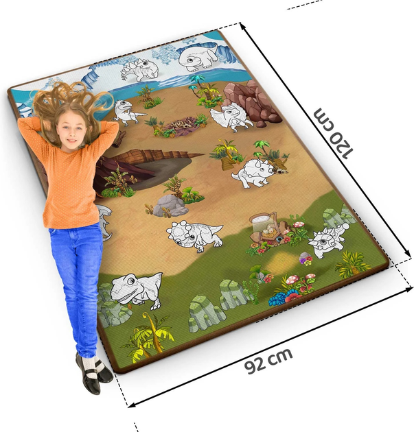 Mata piankowa do kolorowania Ricokids zwijana 120 x 92 x 0.3 cm RK-344 734402 Dinozaury (5903890616014) - obraz 8