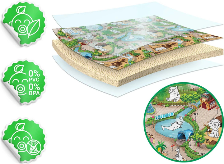 Mata piankowa do kolorowania Ricokids zwijana 200 x 120 x 0.3 cm RK-343 734300 Zoo (5903890615970) - obraz 4